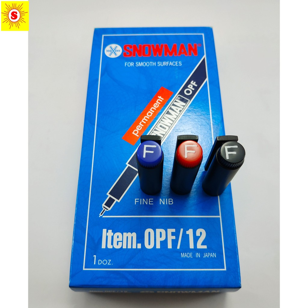 

PULPEN OHP OPF/12 SNOWMAN PERMANENT (HITAM/BIRU/MERAH) SPIDOL