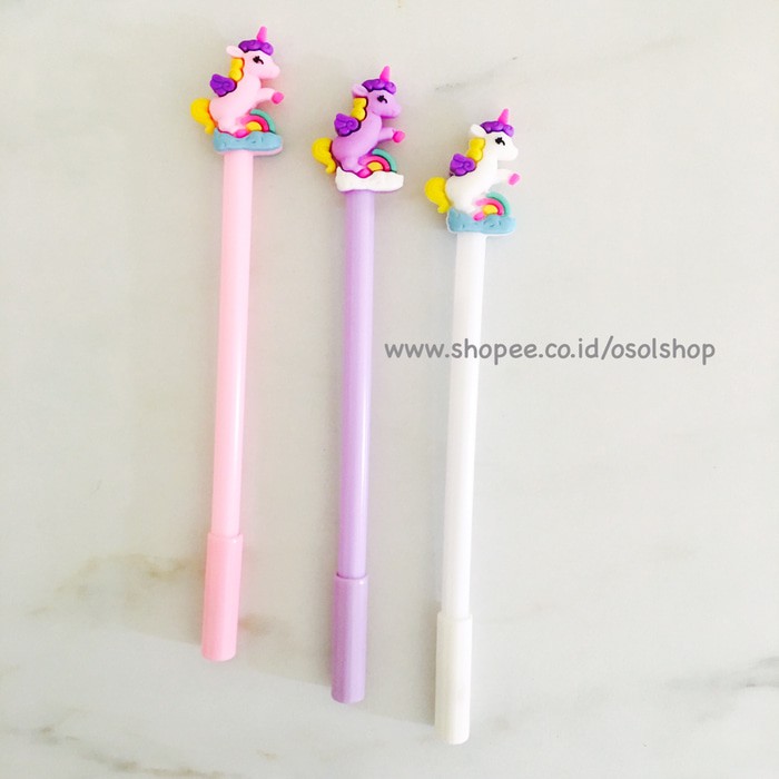 

MURAH GROSIR ECER PULPEN UNICORN RAINBOW PONI PONY KUDA GEL PEN