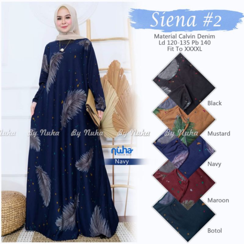 Siena #2 dress by nuha  / gamis calvin jeans / gamis motif batik / gamis kaos adem diana denim