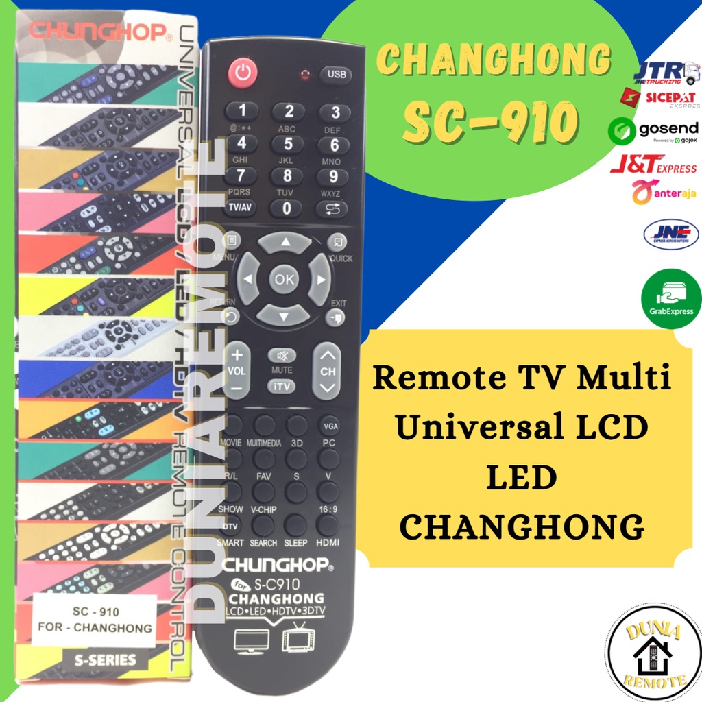 Remot Remote CHANGHONG LCD LED CHUNGHOP 910 MULTI UNIVERSAL