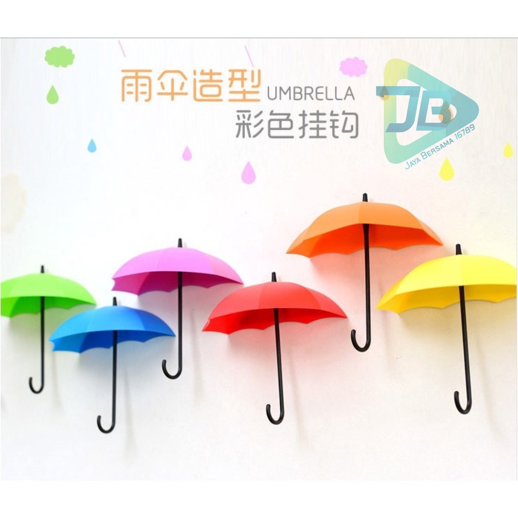 RT102 hanger hook Gantungan kunci tempel dinding tembok bolak balik model payung 1set isi 3 pcs JB5523