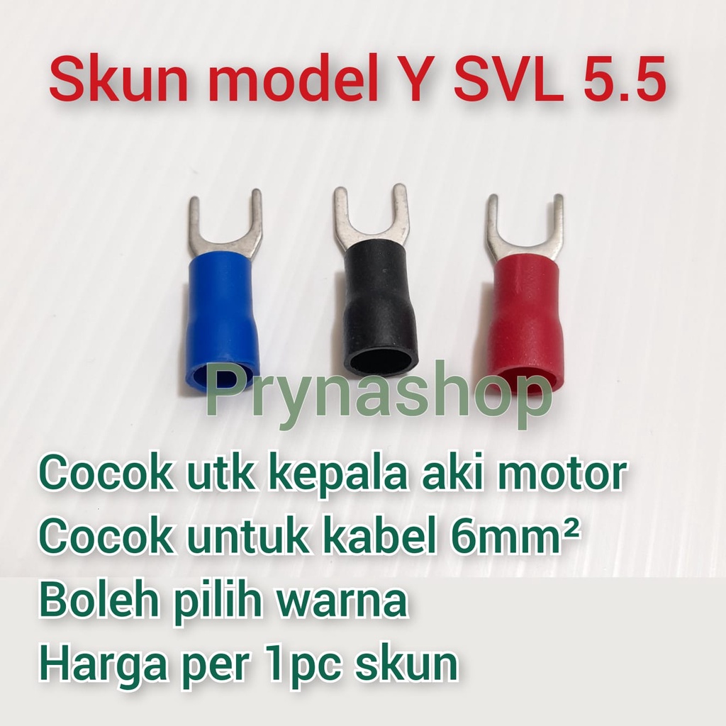 Skun Model Y SVL 5,5-5 cocok baut 8 kabel 6mm aki mobil motor 6 mm