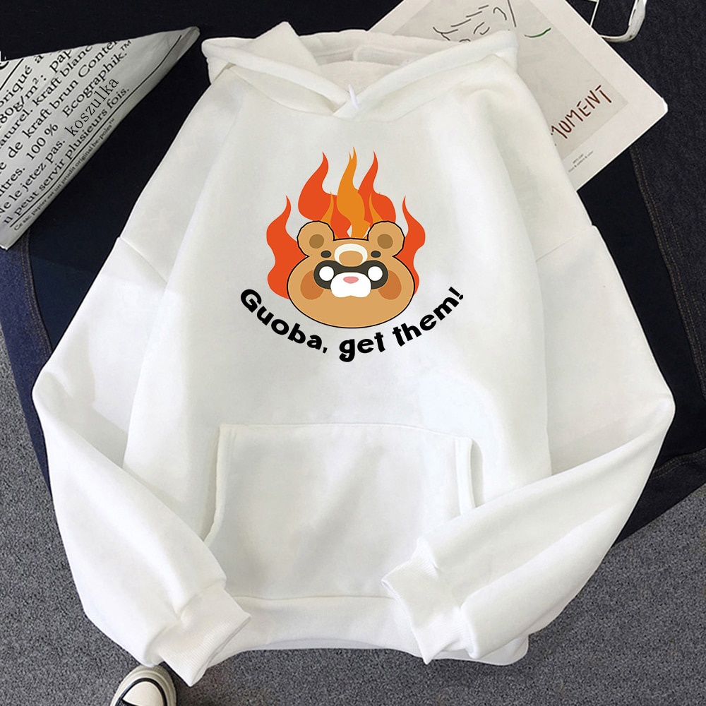 Hoodie Unisex Xiangling Guoba Hodie Anime Genshin Impact Kawaii Hodie Aesthetic