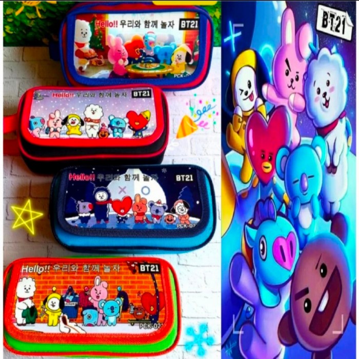 

Unik Kotak Pensil Bts Bt21 Karakter Bahan Boneka Korea 2 Tempat Import Terbatas
