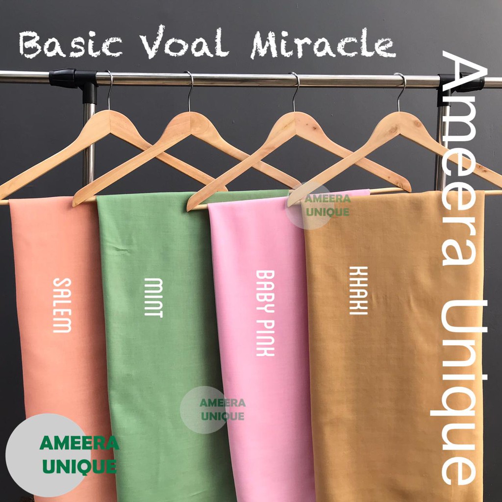 40 Warna Jilbab Segi Empat Basic Voal Miracle Polos 110x110 Part 1-7