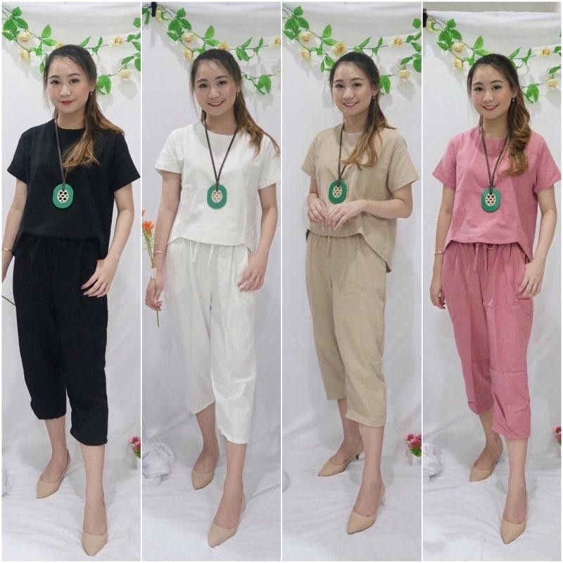 BLOOMS DAILY ONE SET / TIE DYE ONE SET RAYON / STELAN PIYAMA WANITA-MERLYN ARMY