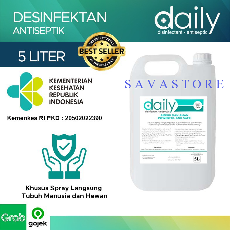 DESINFEKTAN REGULER DISINFEKTAN ANTISEPTIC ANTI BACTERIAL 5 LITER 5L - GOJEK/GRAB [INSTANT/SAMEDAY]