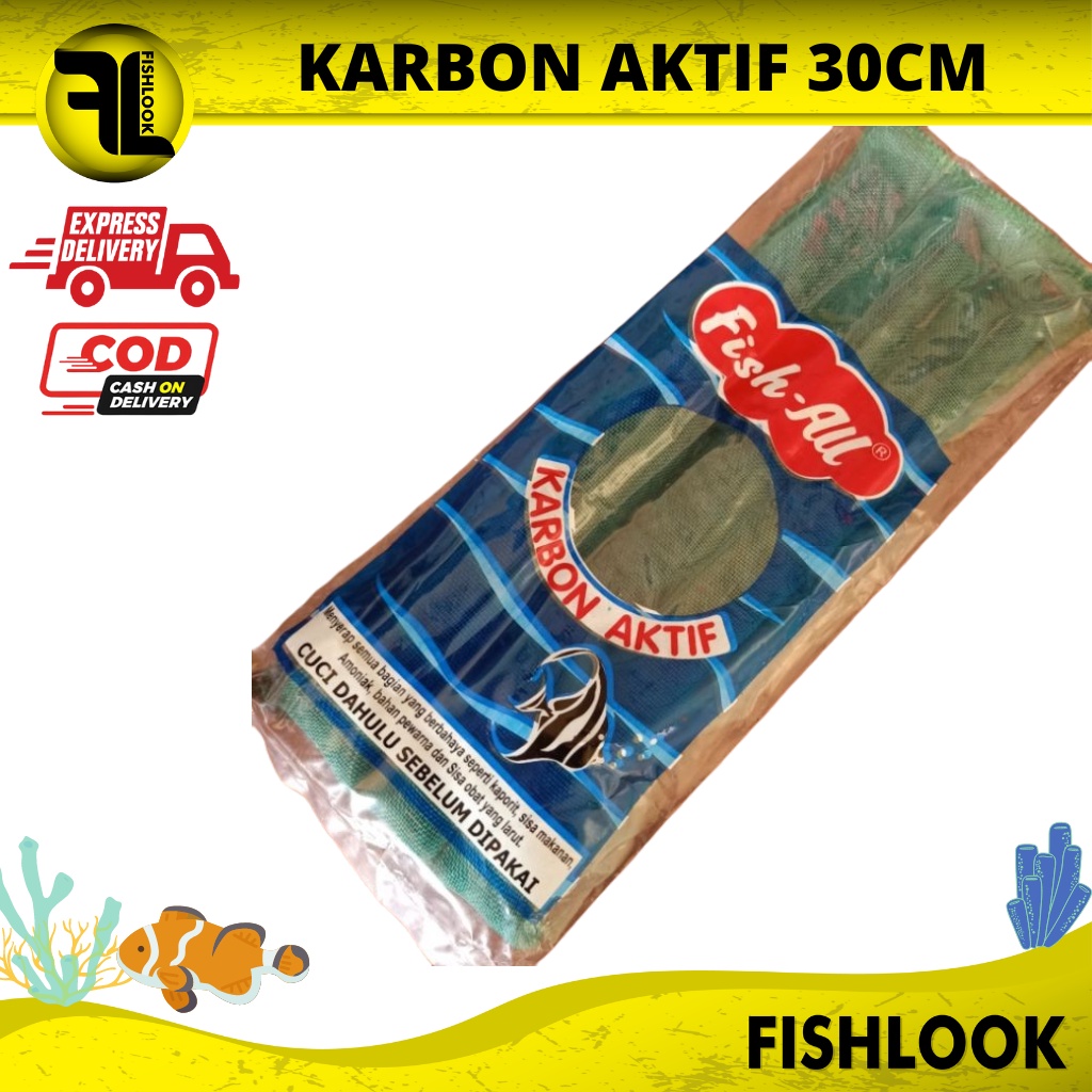 KARBON AKTIF &amp; ZEOLITE FILTER FISH ALL 30cm (FILTER AQUARIUM/KOLAM)