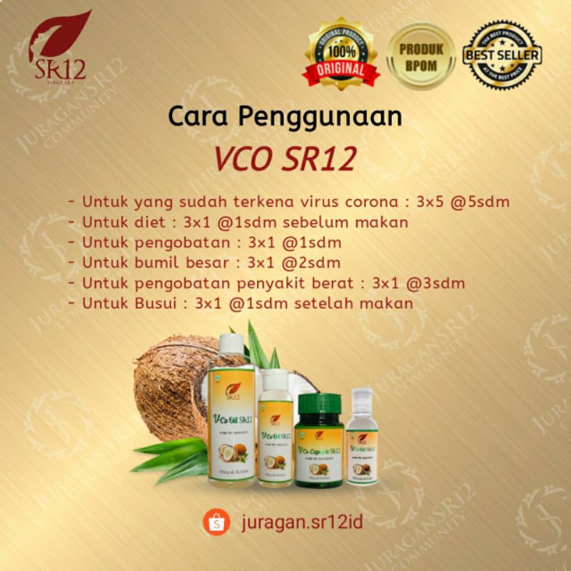 IMUN BOOSTER TERLARIS !! VCO MINYAK KELAPA MURNI SR12 / VICO VIRGIN COCONUT OIL 60ml