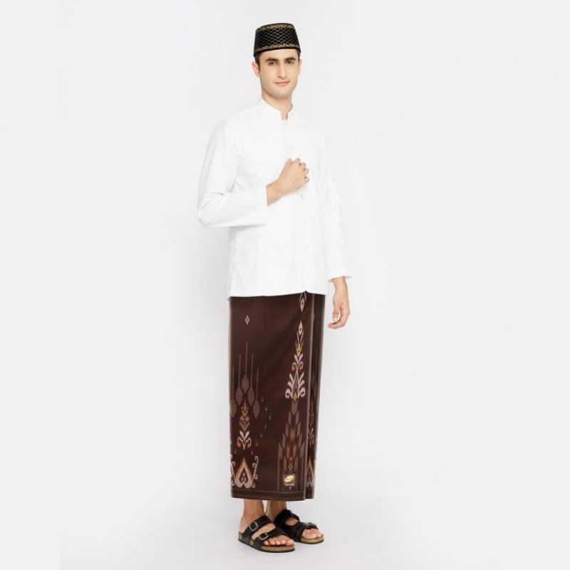 Sarung ATLAS Idaman 555 Kembang Motif BHS SKE Coklat
