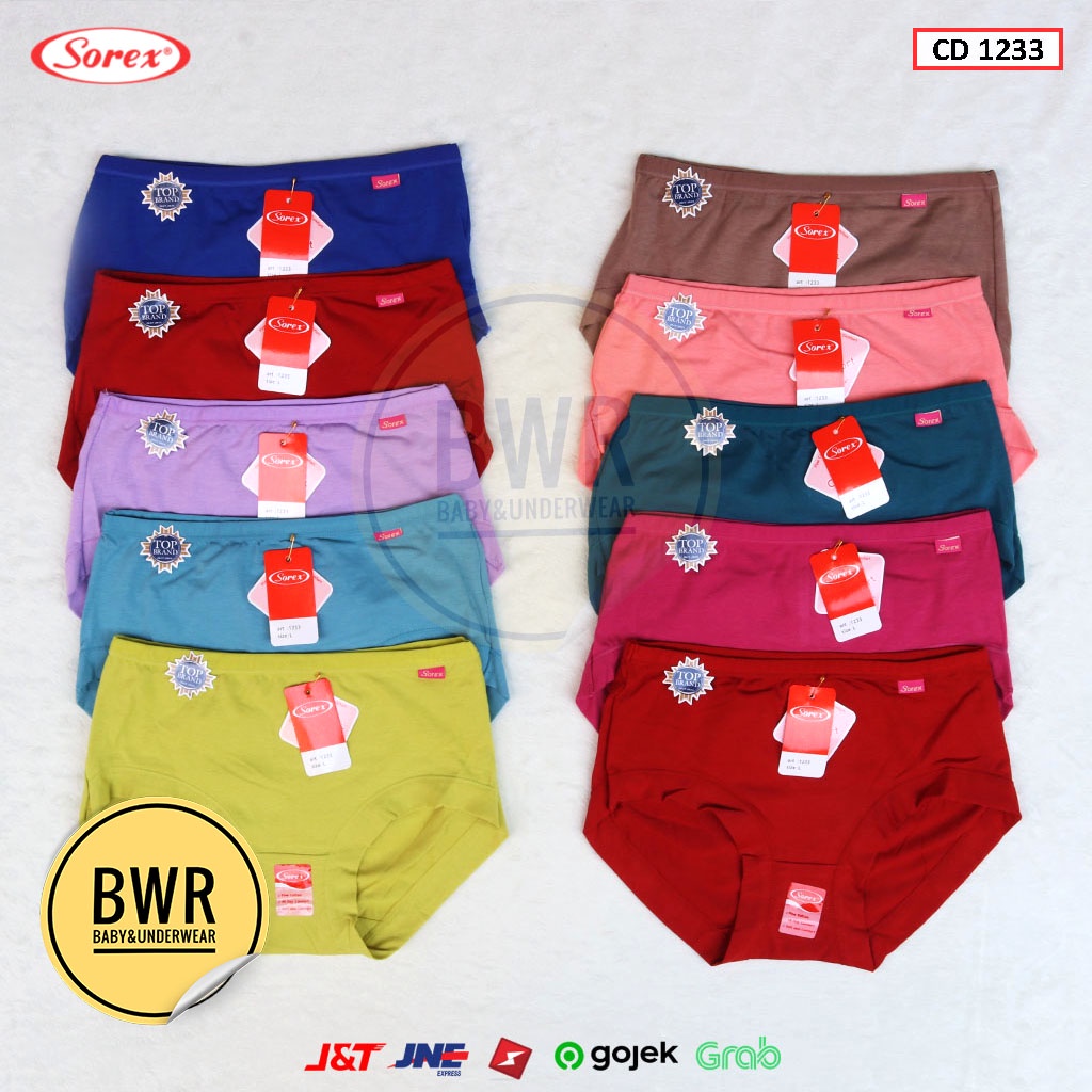 CD Sorex 1233 Celana Dalam Wanita [ VI O5/R5 ] Karet Pinggang Fine &amp; Comfort - Bwr Satuan