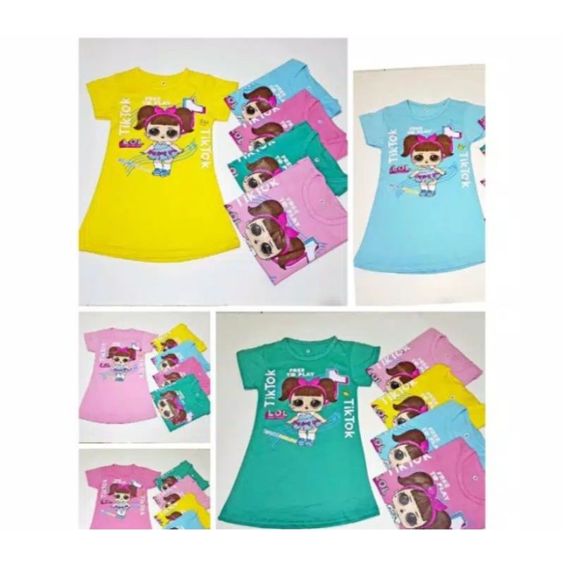 Kaos Daster Anak Perempuan LOL umur 1-11 THN/ nyani_collection