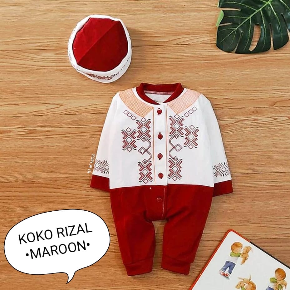 Klik Mds Jumper Koko Bayi Laki-laki Newborn Rizal Kode 103 1 Ukuran Usia 0-6 Bulan