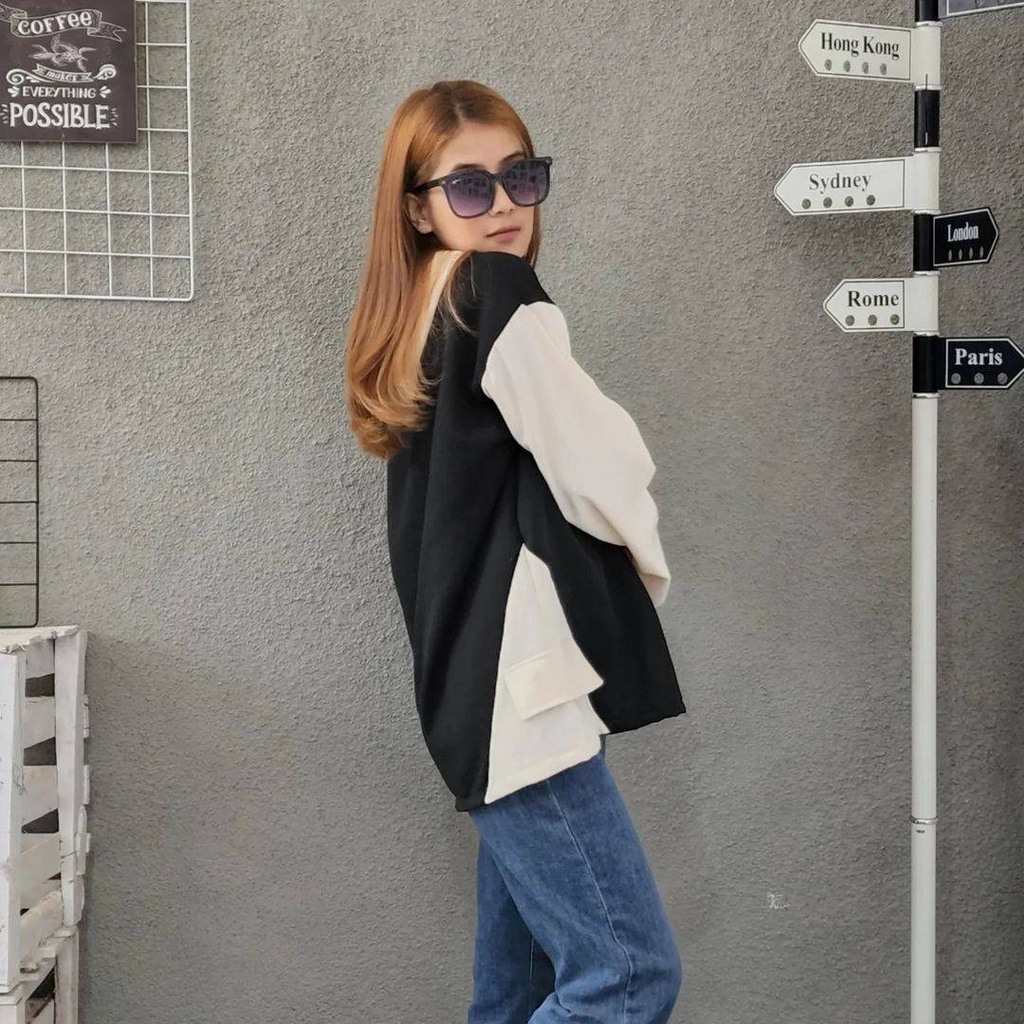 TREND X NEW Hoodie Sweater Jacket Oversize Pria Wanita Atasan Outerwear Kekinian Model Kasual Fashionable Korean Style Jacket