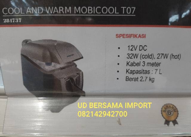 kulkas mobil mobicool T07 pendingin dan penghangat minuman di mobil