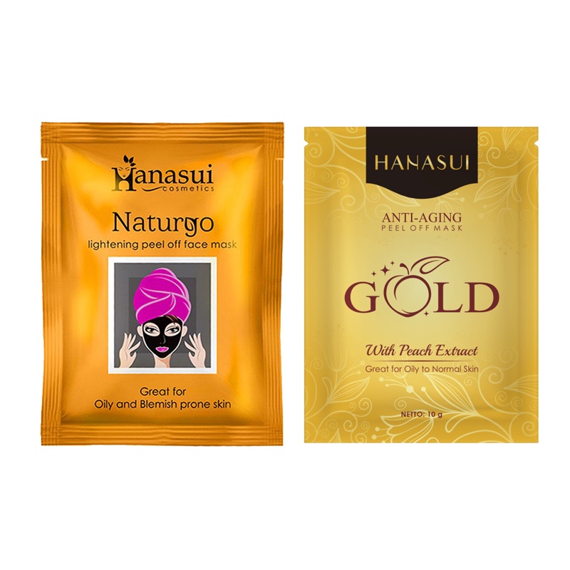 MASKER WAJAH HANASUI NATURGO LIGHTENING / GOLD PEEL OFF FACIAL MASK ( BPOM ) ORIGINAL