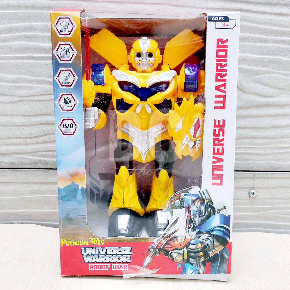 Universe Warrior Robot War Mainan Robot Tempur Transformers Bumblebee Optimus Prime Ada Lampu Suara