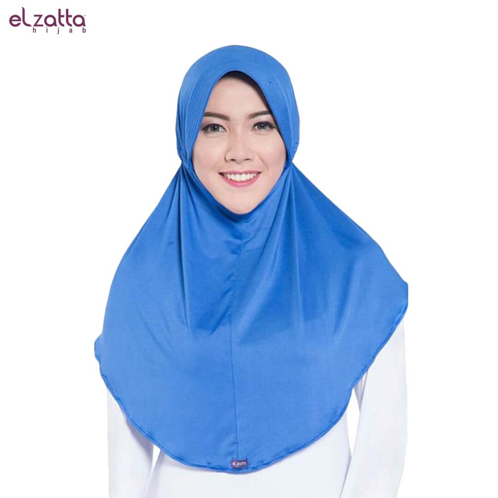 Promo Elzatta Hijab / Hijab / Hijab Instan / Bergo / Elzatta Basic / E001 BIRU Murah