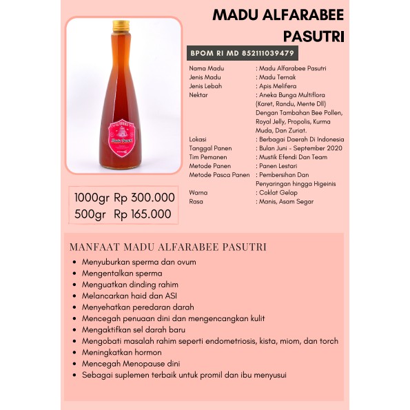 

Madu Pasutri 500gram