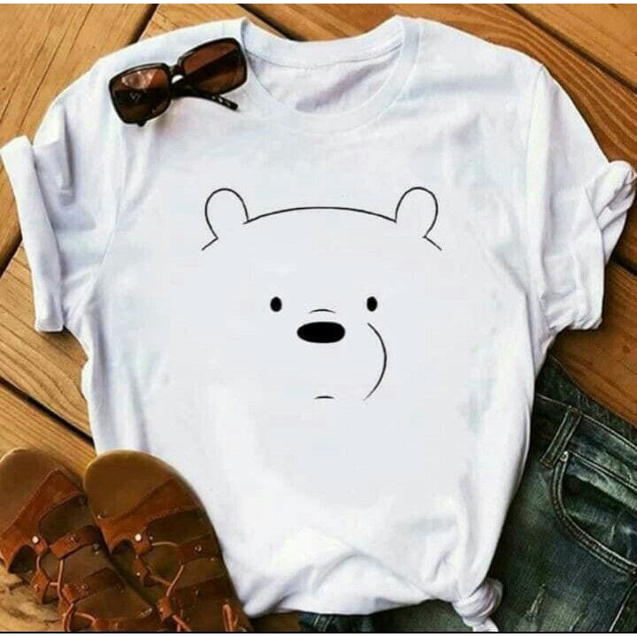 MYSTIQUE.ID-BAJU KAOS I*CE*BEAR PUTIH T-SHIRT LUCU DAN AESTHETIC