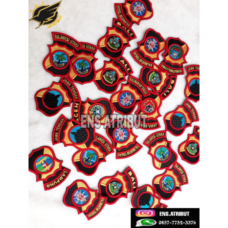 bordir logo polda polri bisa request logo polda bordir timbul 3D