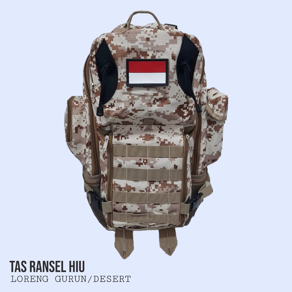 Tas punggung/Ransel Tactical Hiu Tan/Krem/Hitam/Hijau/Loreng Cordura