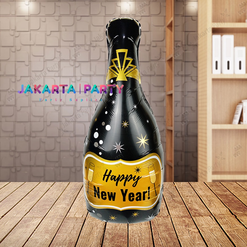 Balon Botol Happy New Year / Balon Foil Botol / Balon Botol