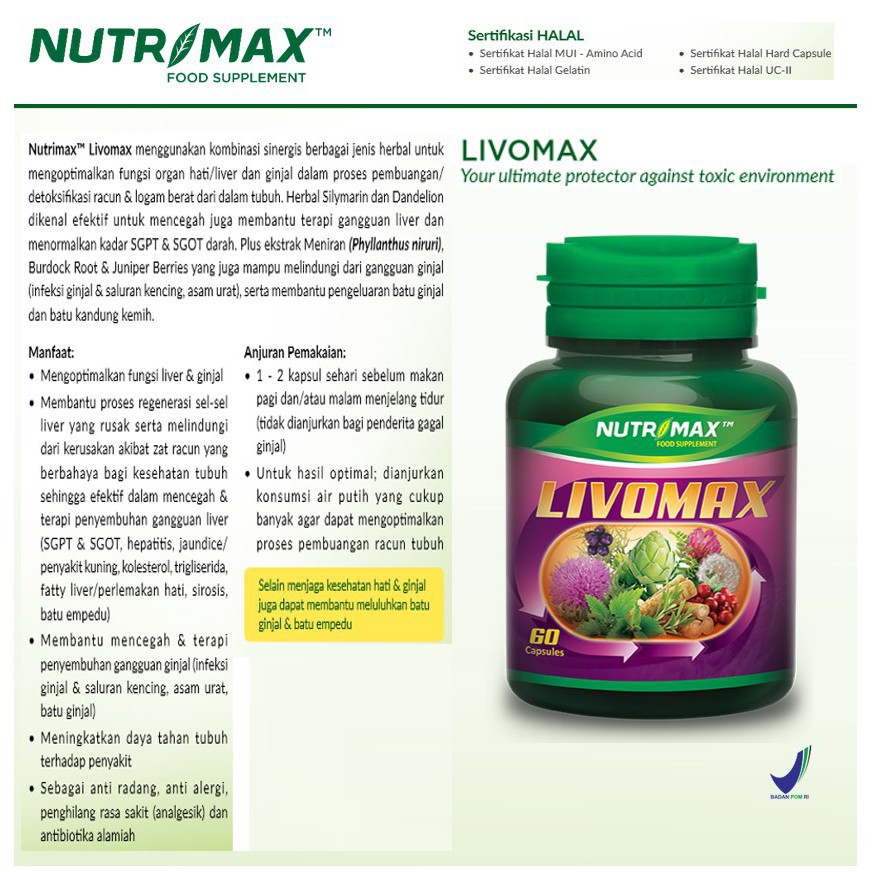 [BPOM] Nutrimax Livomax Isi 30 Tablet / Nutrimax Liver &amp; Kidney Duo / Vitamin Hati / MY MOM