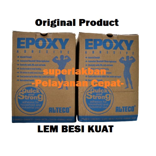 Lem Besi Alteco Quick Epoxy Steel 4 menit Kering Tahan Air Waterproof Menutup Bocor Menempel Kuat