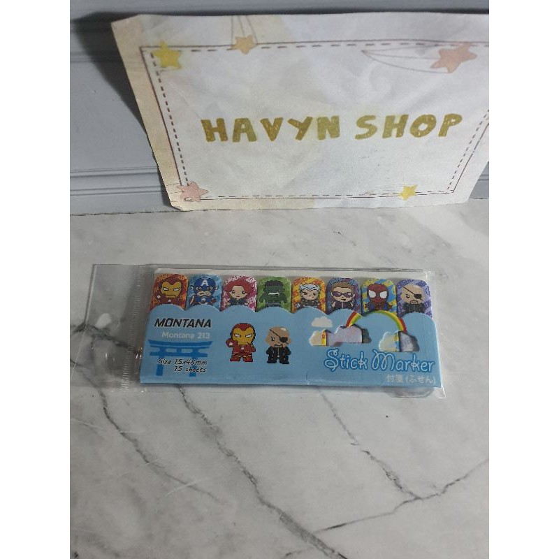 Post it KERTAS kecil (8) gambar/stick marker/pembatas kertas karakter/sticky notes/note marker-SUPERHERO