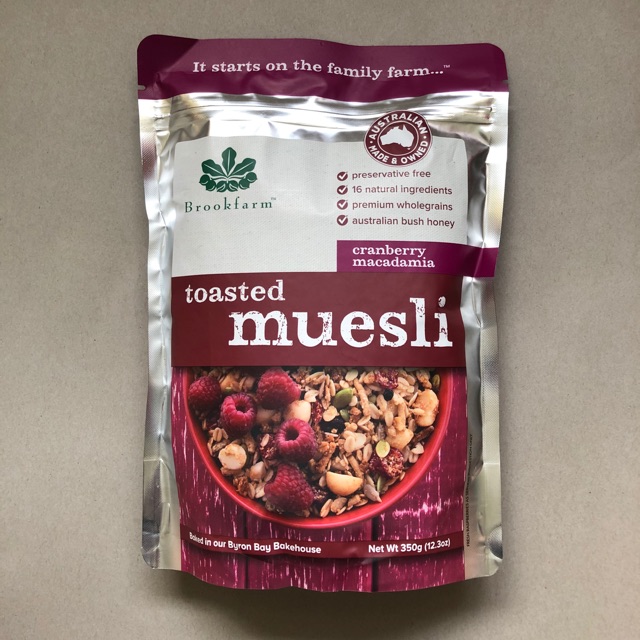 

Brookfarm Cranberry Macadamia Toasted Muesli 350g