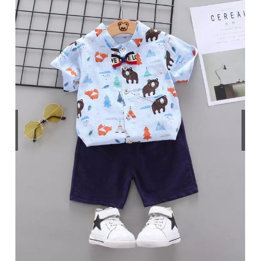 Kemeja Bayi Laki Laki Lengan Pendek - Setelan Kemeja Bayi Laki-Laki Lengan Pendek - Kemeja Anak Anak