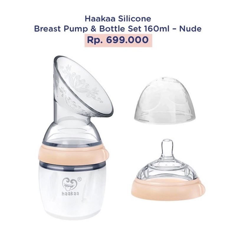 Haakaa Silicone Breast Pump and Bottle Set 160ML