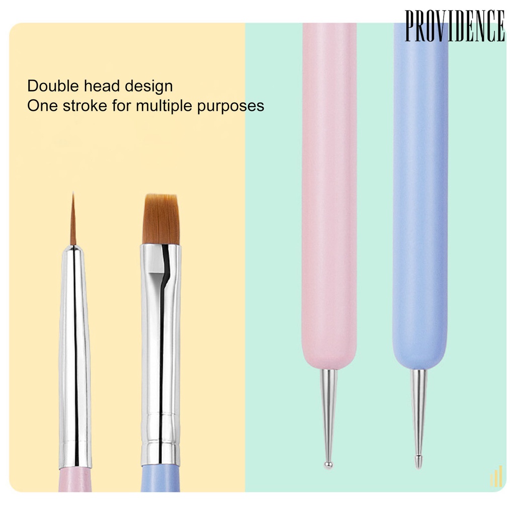 Providence 6pcs / Set Pen Brush Nail Art Warna Macaron