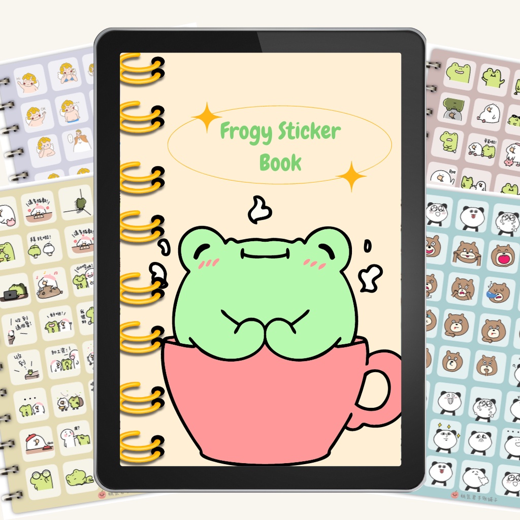 Sticker Book Cute emoji ---  Frogy Sticker Book