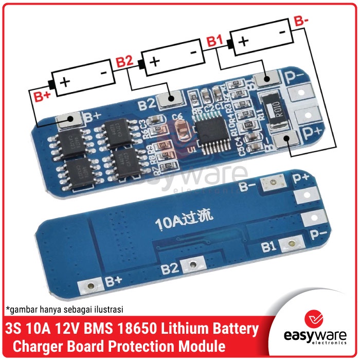 BMS 3S 10A 12V 18650 Lithium Battery Charger Board Protection Module