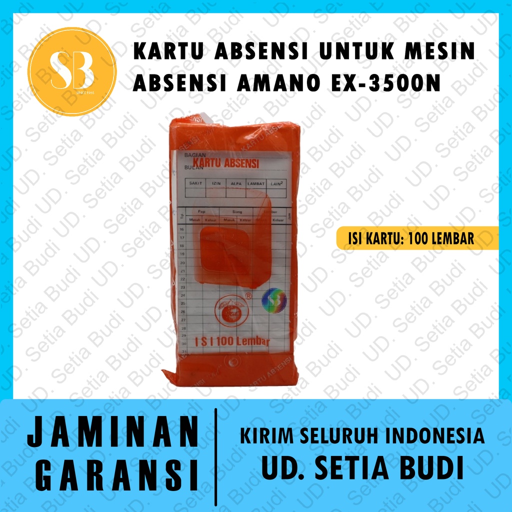 Kartu Absensi untuk Mesin Absensi Amano EX-3500N