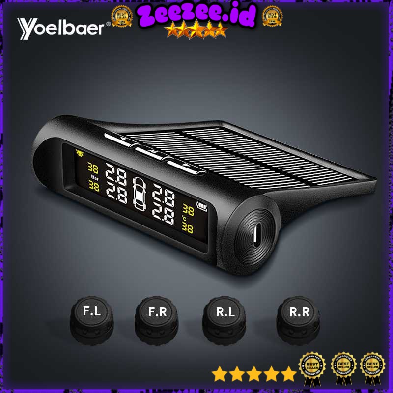 Yoelbaer Monitoring Tekanan Ban Mobil TPMS Solar Power - TP880