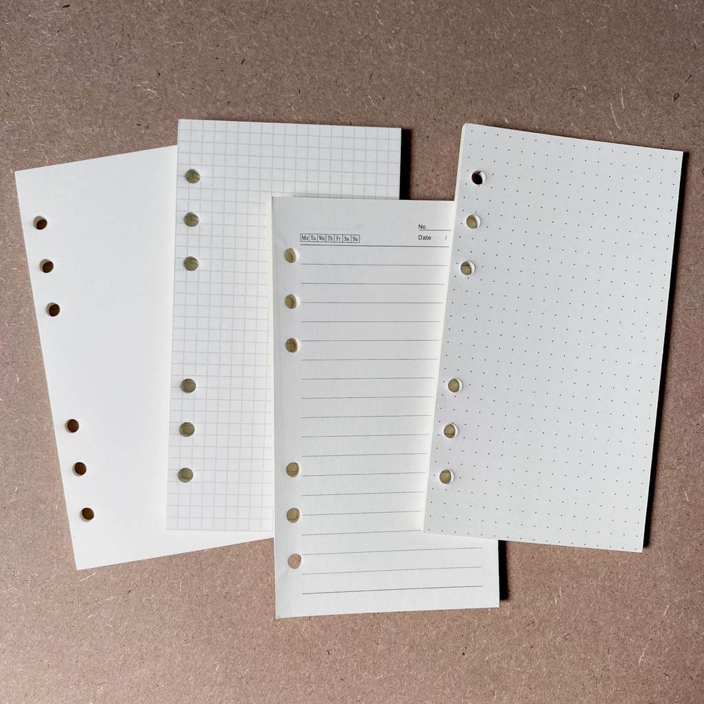 [THE UNIVERSE] 100gsm Isi Binder A6 6 Lubang Polos Bergaris Refill Kertas Loose Leaf - ST011