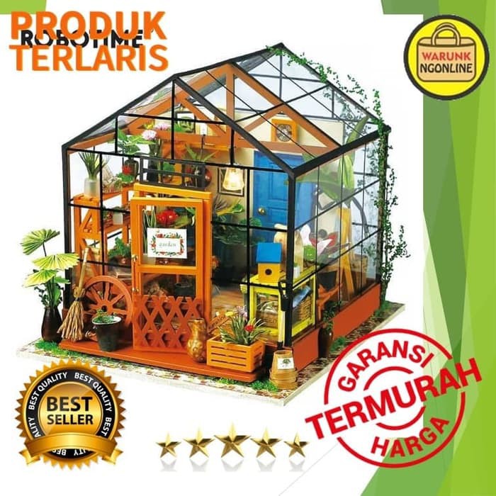 Mainan Puzzle Rakit Kayu 3D Model Green House - DG104