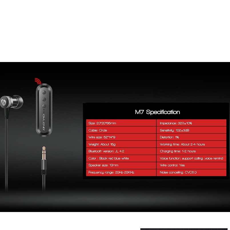 Earphone gaming ovleng ette detachable wired audio 3.5mm wireless bluetooth 4.2 microphone with micro sd tf card m-7 m7