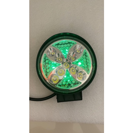 Lampu Sorot Tembak 9 Led 27 Watt 12-24 Volt Model Bulat Senja Nyala RGB