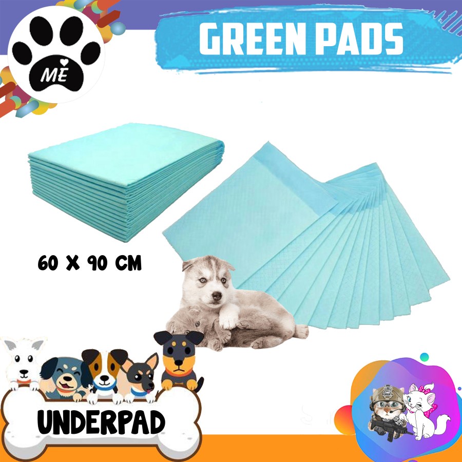 Alas Pipis HIJAU (UNDERPAD 90x60 cm SIZE L) Perlak Anjing Kelinci