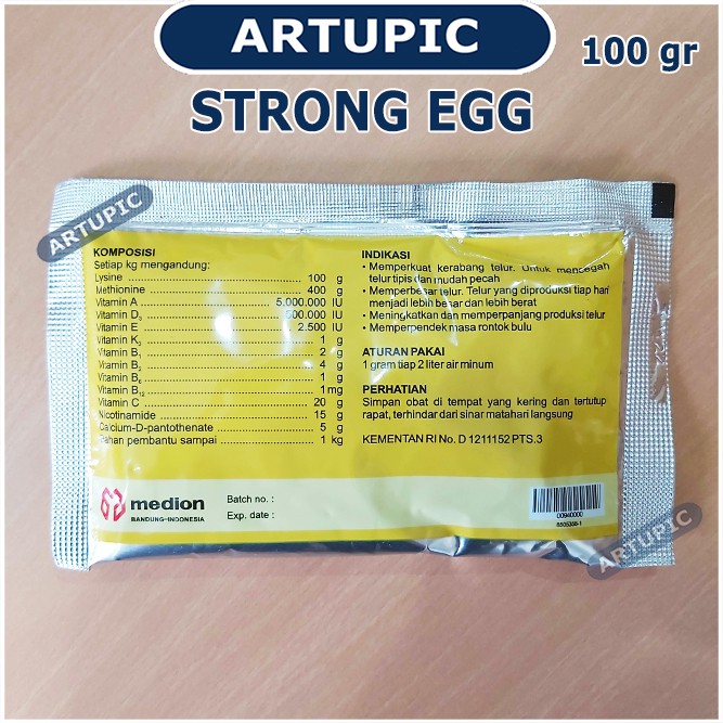 Strong Egg 100 gram Vitamin Peningkat Berat Telur Produksi Ayam Unggas Petelur