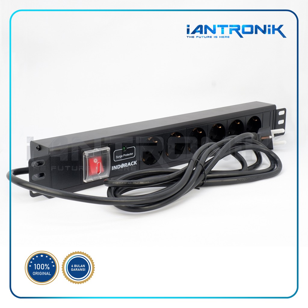 STOP KONTAK INDORACK PDU6G - PDU 6G 6 colokan (GERMANY) ANTI PETIR