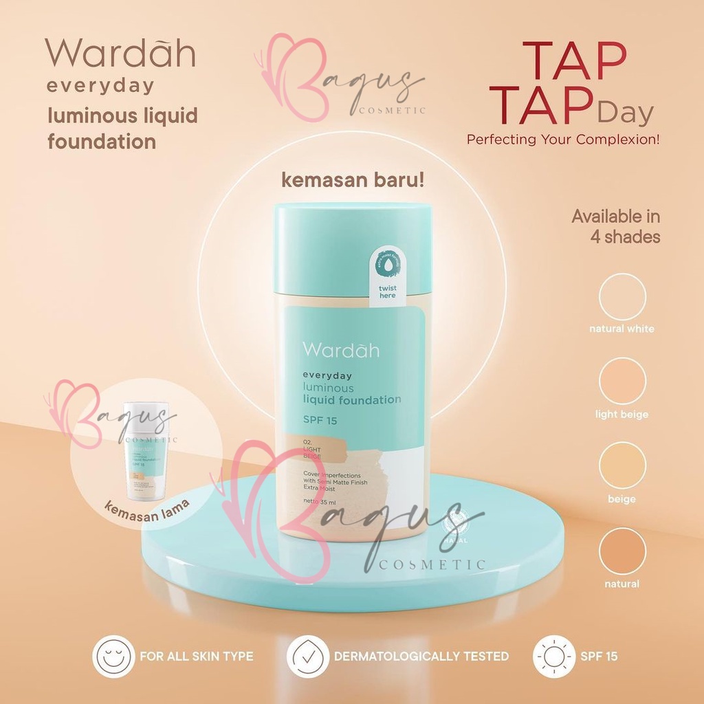 ⭐BAGUS⭐ WARDAH EVERYDAY LUMINOUS SERIES | Face Powder / Liquid Foundation Two Way Cake Compact Refill