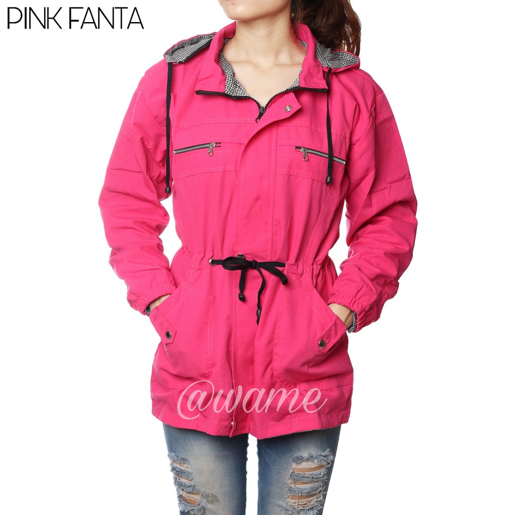 Jaket Parka Wanita Warna Pink Fanta