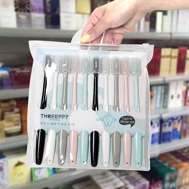 (COD) Sikat Gigi Dewasa Lembut 1 SET ISI 10 PCS Toothbrush Double Care Sensitive MALL SHOPPING