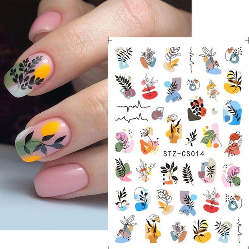We Flower Stiker Kuku 3d Motif Bunga / Tulisan / Buah Untuk Dekorasi Nail Art / Manicure Diy
