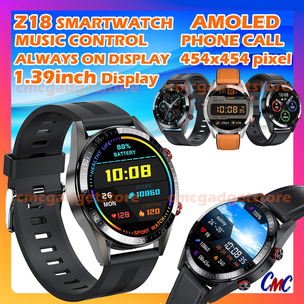 Z18 Smartwatch AMOLED 1.39inch Display Always On Display AOD Alternatif Mibro